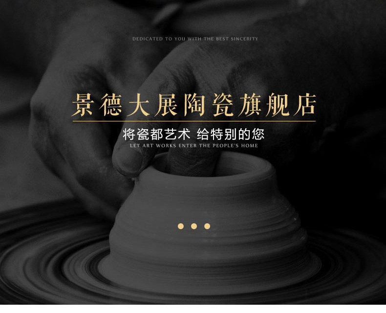 New Chinese style hand - made ceramic furnishing articles big vase peony rich ancient frame porch zen retro sitting room adornment arranging flowers