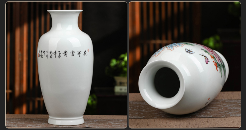 The Master of jingdezhen hand - made famille rose blooming flowers vase peony ceramic vase furnishing articles large sitting room adornment