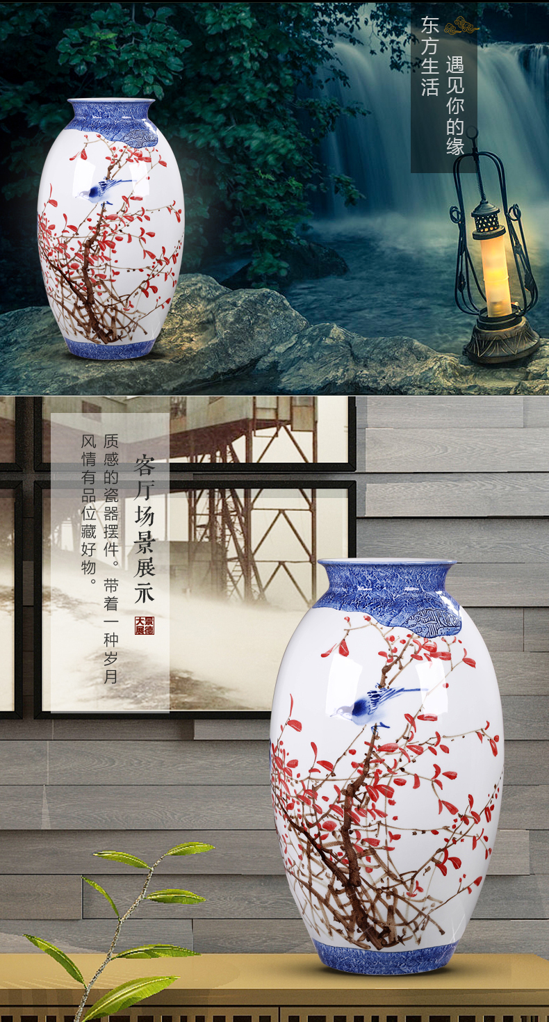 Jingdezhen ceramic hand - made vases furnishing articles household act the role ofing is tasted flower decoration in the sitting room TV cabinet decoration 50 high