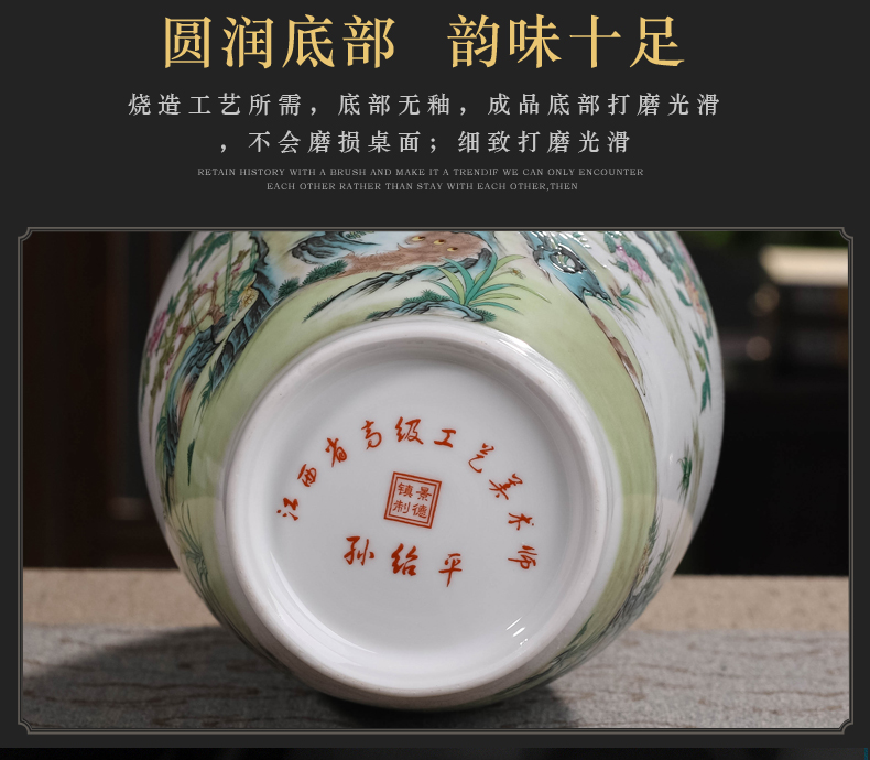 Jingdezhen pastel peacock ceramic vase furnishing articles sitting room flower arranging TV ark, study household decorates a bottle