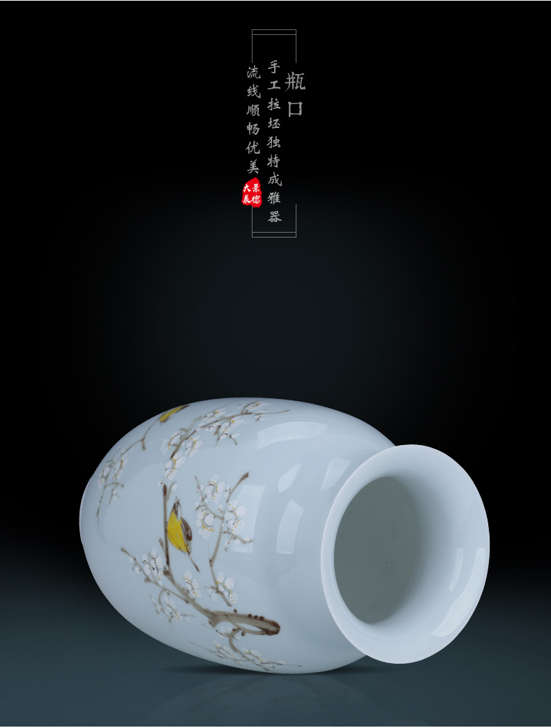 Jingdezhen ceramics hand - made vases, modern Chinese style home decoration creative flower arranging furnishing articles large living room