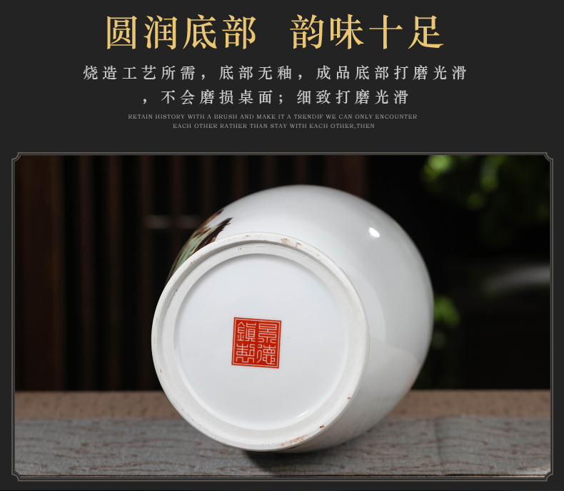 Jingdezhen large ceramic vase home sitting room adornment handicraft furnishing articles furnishing articles lucky bamboo flower vase