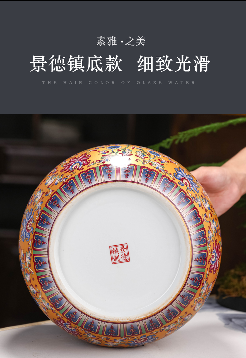 Jingdezhen ceramic colored enamel seven cakes tea pot with cover large household pu 'er tea storage tanks