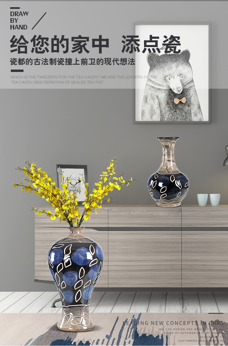 Ikea wine cabinet decoration vase furnishing articles jingdezhen sitting room of I and contracted flower arranging lily creative decoration ceramics