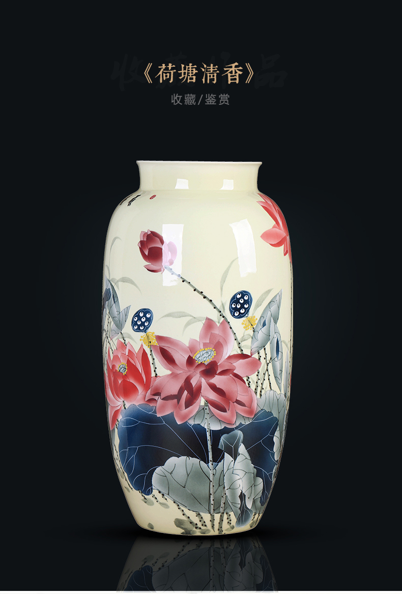 Jingdezhen ceramic vase creative dry flower flower arranging Chinese style restoring ancient ways I and contracted home sitting room adornment is placed