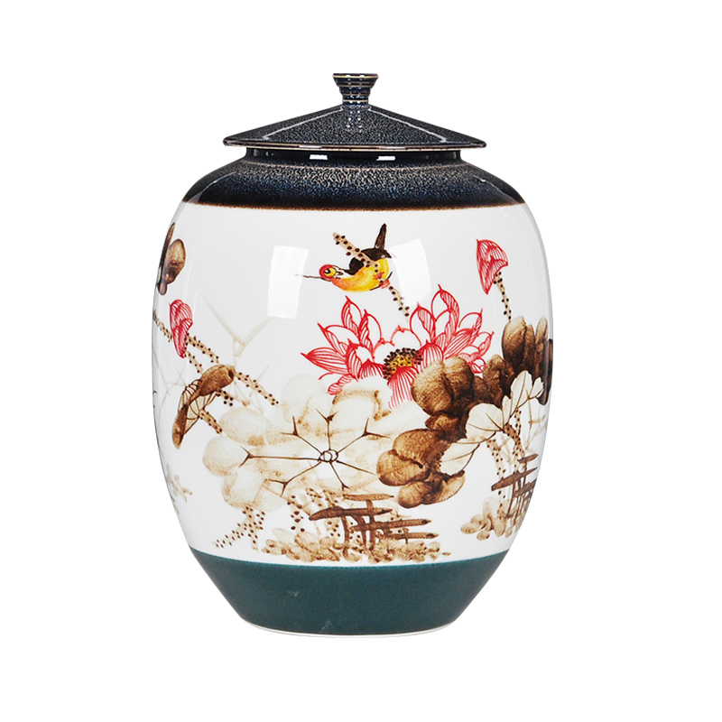 Ceramic tea pot large pu 'er wake receives the tea urn storage barrels all hand jingdezhen Ceramic tea set, tea