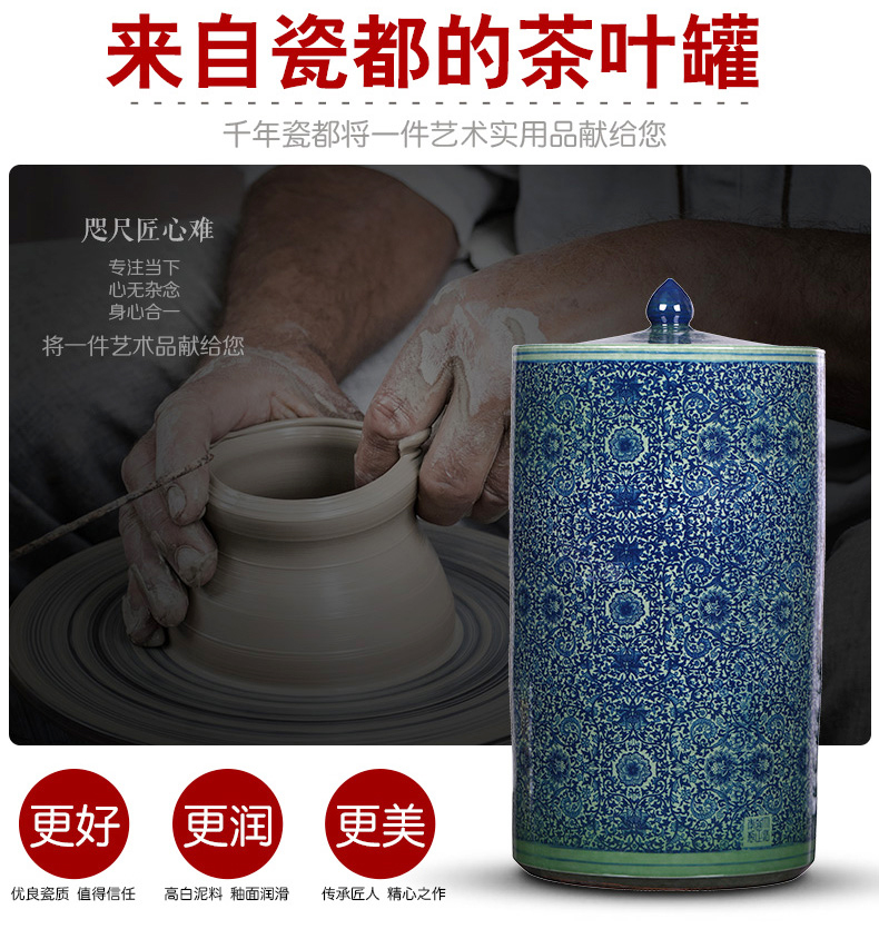 Retro caddy fixings large coarse ceramic tea urn tea barrel wake of bread seven pu 'er tea ware ricer box cylinder storage POTS