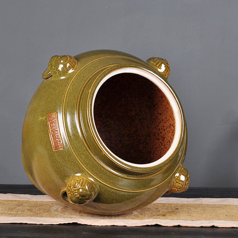 Jingdezhen ceramic tea pot size seven loaves puer tea manual sealing cylinder wake receives moistureproof tea furnishing articles
