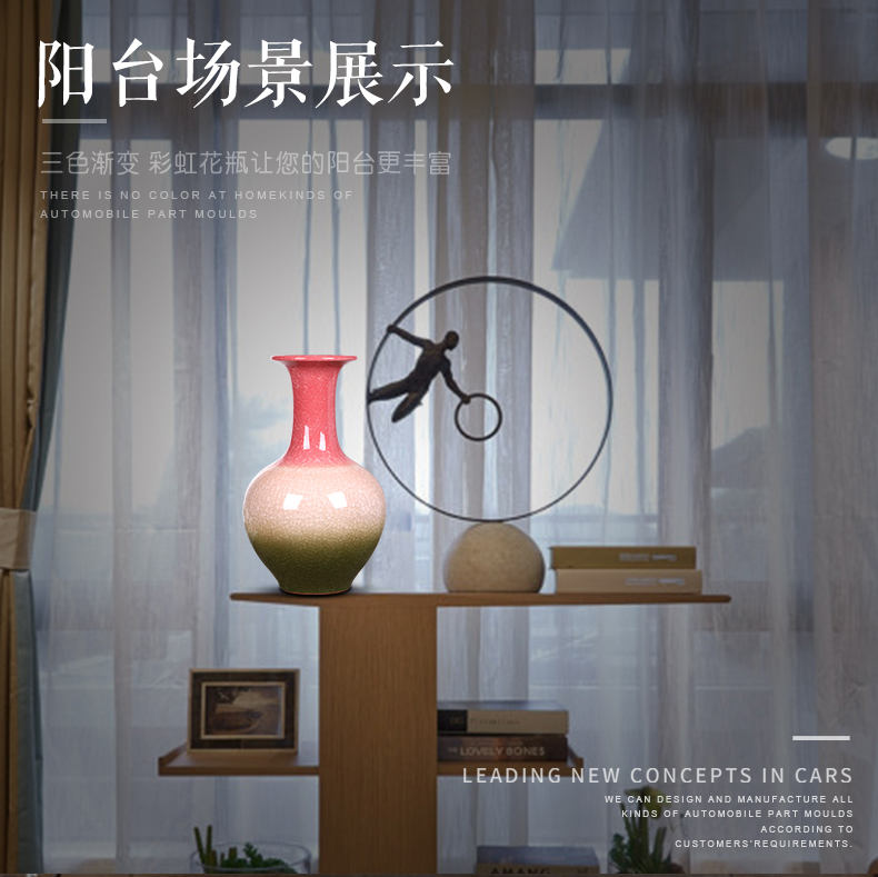 Modern vase furnishing articles contracted sitting room small and pure and fresh pink flower arranging creative home decoration decoration of jingdezhen ceramics