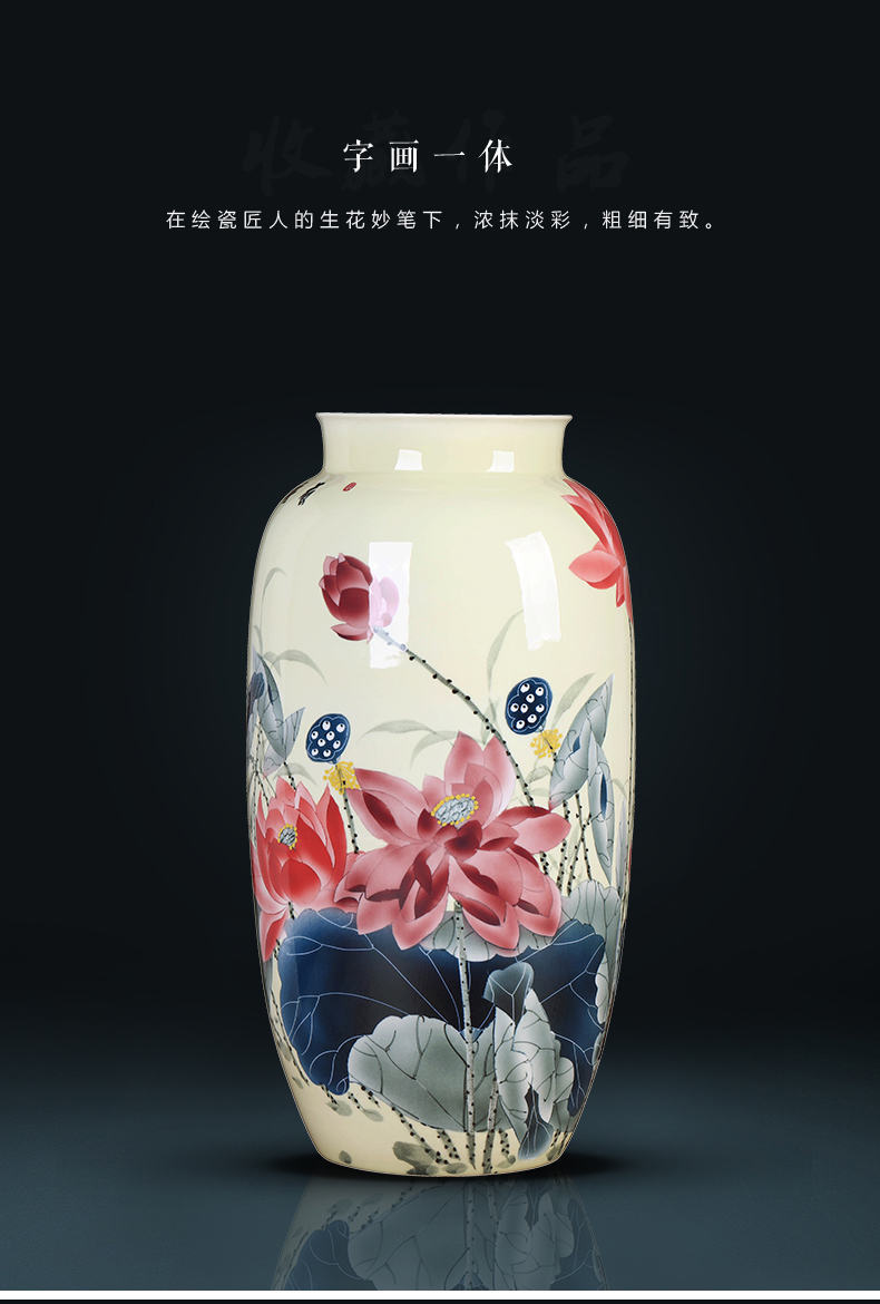 Jingdezhen ceramic vase creative dry flower flower arranging Chinese style restoring ancient ways I and contracted home sitting room adornment is placed