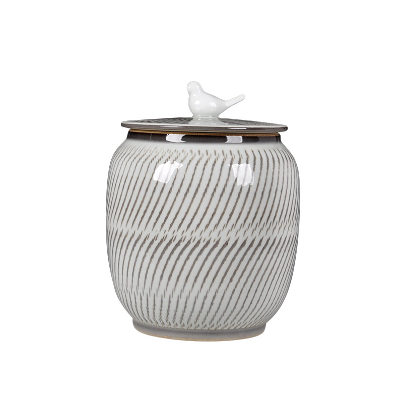Large pu 'er tea pot of green tea pu - erh tea barrel cylinder manually 3 kg receives the jingdezhen ceramic tea set