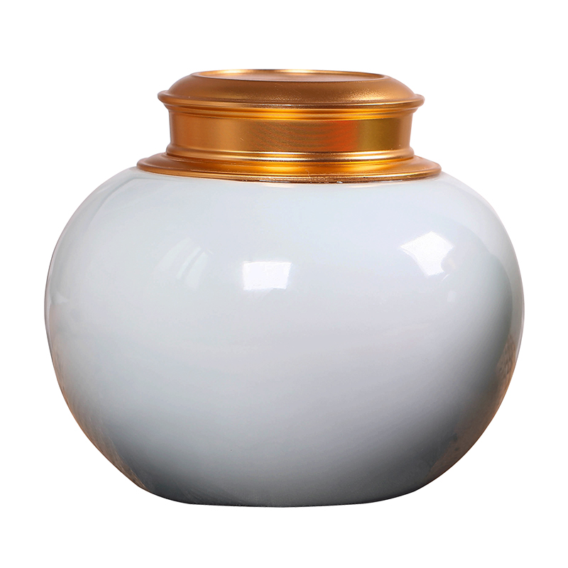 Creative celadon small caddy fixings ceramic seal tank storage tanks, green tea, black tea tea packaging storage POTS