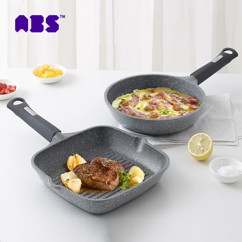 ABS love each other Maifan stone steak frying pan Non-stick pan wok Household induction cooker Gas stove suitable