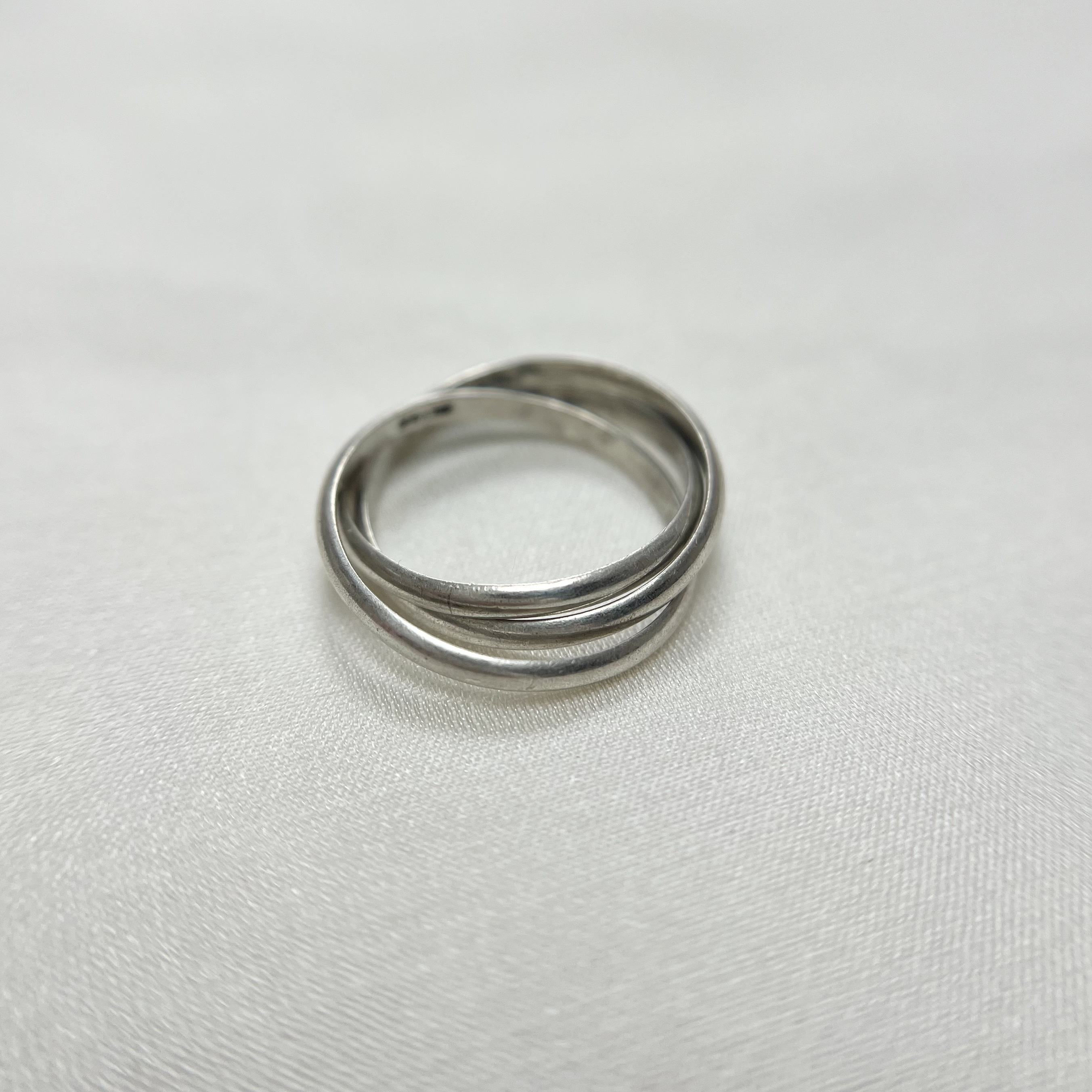 Medieval classic three-ring sterling silver ring tail ring