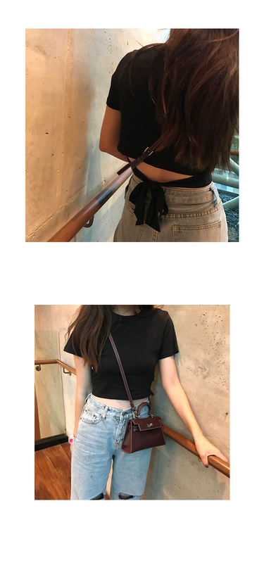 Kumayes mùa hè phiên bản Hàn Quốc của set đồ hoang dã với màu rắn Slim nữ tee eo băng bó khí chất nữ áo thun mỏng