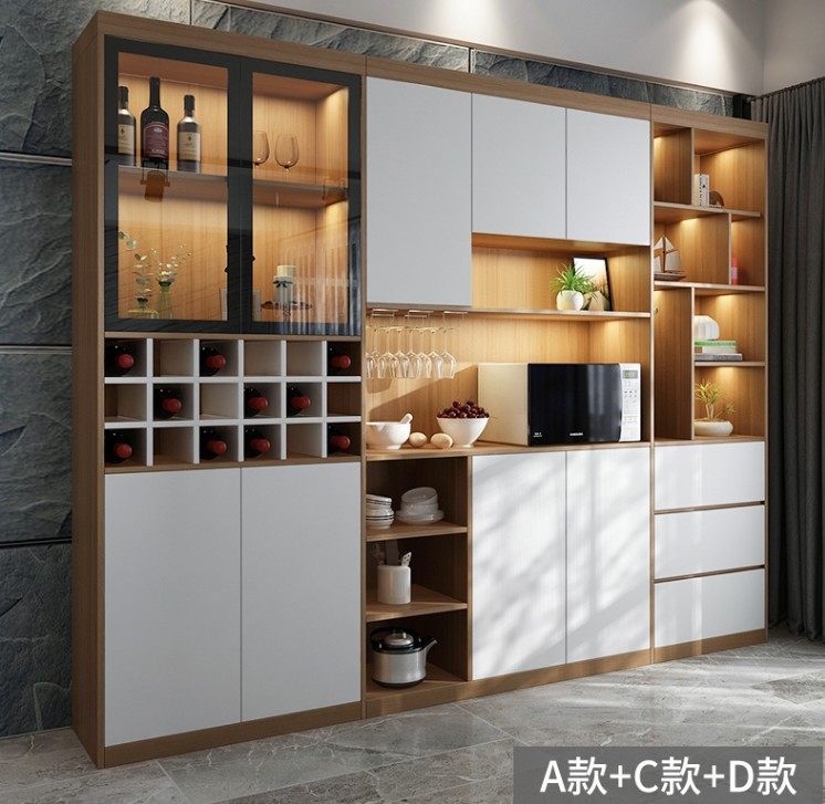 Nordic Wine Cabinet Custom Modern Minima Living Room Dining Room Dining Cabinet Home Leaning Against Wall Multifunction With Glass Intake Cabinet