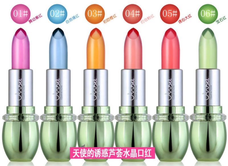 Hàn Quốc tự nhiên gel lô hội thạch màu son môi giữ ẩm độ ẩm lâu dài không dễ làm ố cốc pha lê thay đổi nhiệt độ kem không son merzy m2