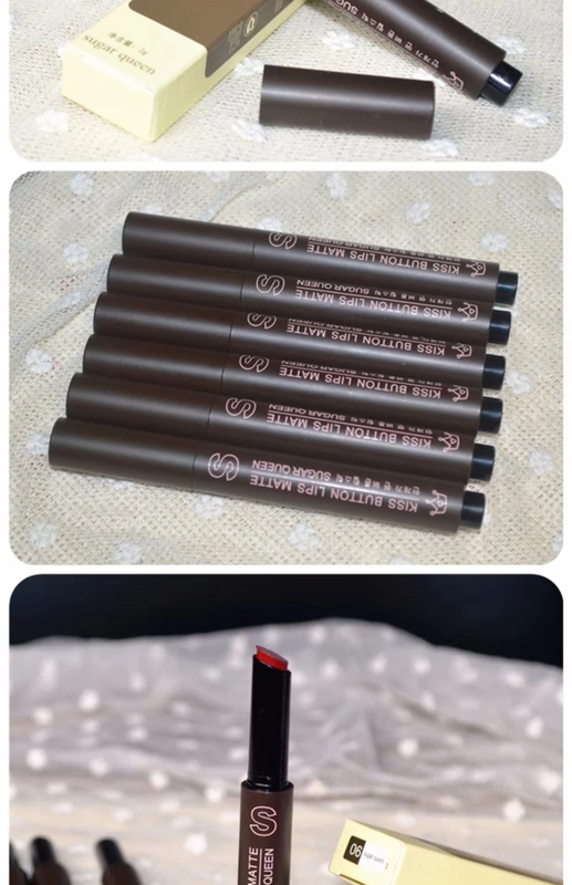 Nút nhấn son môi dạng son Màu đậu thím màu mờ mờ Màu son nhung không dễ làm mất màu cốc black rouge ver 7 a37