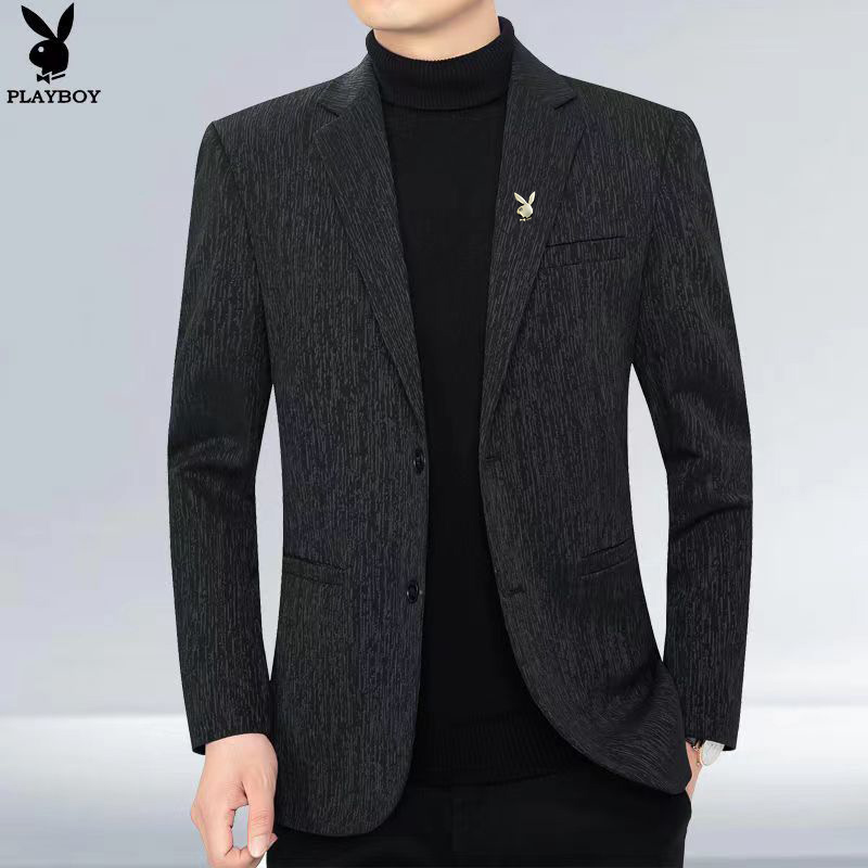 Playboy Men's Suit, Business Casual Stylish Suit, Non-Iron Single-Breasted Blazer, Spring and Autumn Style Small Suit Jacket Playboy Men's Suit, Business Casual Stylish Suit, Non-Iron Single-Breasted Blazer, Spring and Autumn Style Small Suit Jacket