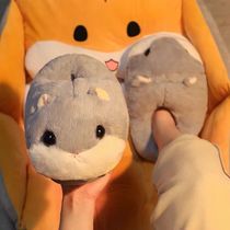 Winter cotton slippers female cute bag with plush home couple thick bottom winter women indoor warm fluffy slippers