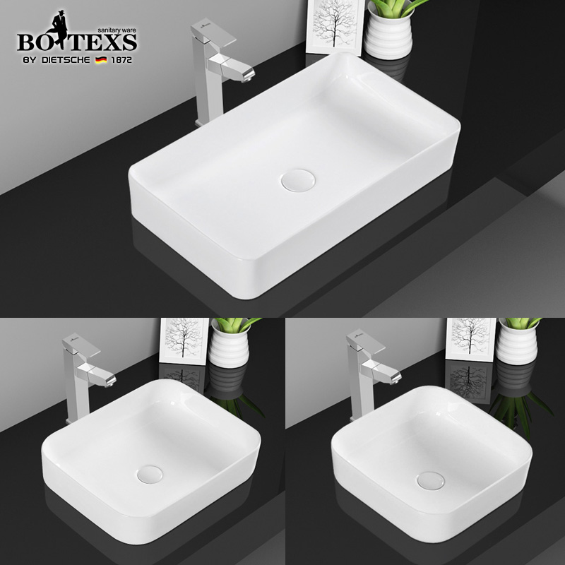 Boksace Ultrathin Side Terrace Basin Square Washbasin Home Terrace Basin Rectangular Art Washbasin