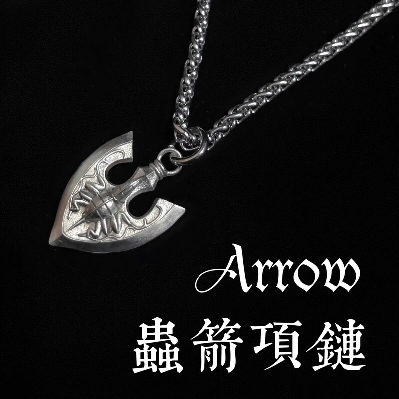 Tuxd Jojo's Fantasy Adventure Gold Style Furry Insect Arrow Replacement Arrow Necklace Fashionable and Handsome 925 Silver