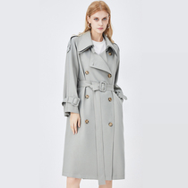 High-end windbreaker coat womens mid-length 2022 spring and autumn new British style big-name drape coat