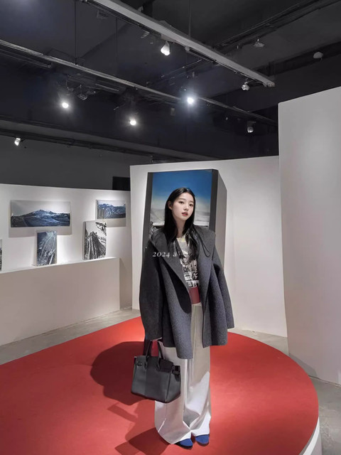 Gray Double-Sided Cashmere Coat for Women 2025 Autumn and Winter New Korean Style High-End Woolen Coat for Petite Women