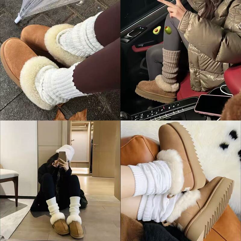 【Ugg Autumn/Winter Plush Ankle-High Thick-Soled Casual Loafers Women's Slippers 1166733】 【Ugg Autumn/Winter Plush Ankle-High Thick-Soled Casual Loafers Women's Slippers 1166733】