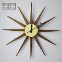 Fashion Creative Nordic Wall Clock Wall Clock American Walnut Limited Edition Wall Clock Trend Designer Clock Quartz Clock