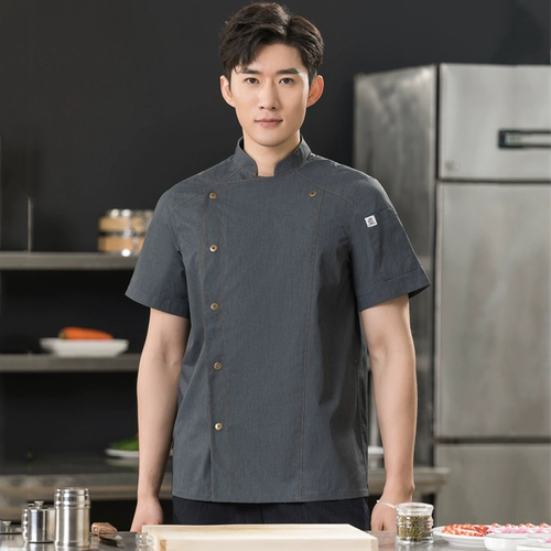 Черный эластичный лонгслив для работы, короткий рукав