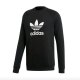 Adidas Clover ສີດໍາແລະສີຂາວຂະຫນາດໃຫຍ່ LOGO ຜູ້ຊາຍຄໍມົນ knitted pullover ກິລາ sweatshirt CW1235