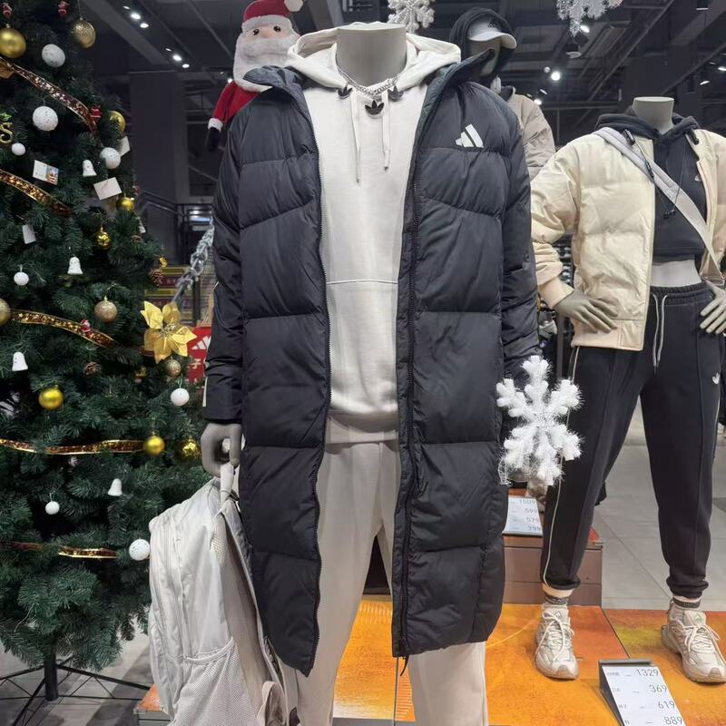 Adidas/Adidas Hooded down Jacket for Men and Women, Long Sportswear, Warm Casual Jacket Jg3840
