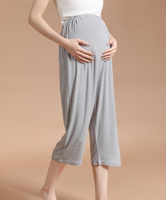 Plus Size Maternity Pants 100kg Modal Summer Thin High-Waisted Adjustable Long Seven-Point Length Belly Support Sleep Pants for Women with Larger Sizes Plus Size Maternity Pants 100kg Modal Summer Thin High-Waisted Adjustable Long Seven-Point Length Belly Support Sleep Pants for Women with Larger Sizes