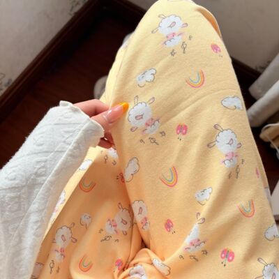 Maternity Pants for Petite Women, Cotton Fleece Sleep Pants, Pure Cotton Postpartum Pants, Plus Size for Plus-Size Women up to 200 Pounds — 6