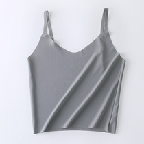  2 pieces of adjustable bandeau sexy underwear gathered ice silk vest girl seamless anti-naked bottoming camisole