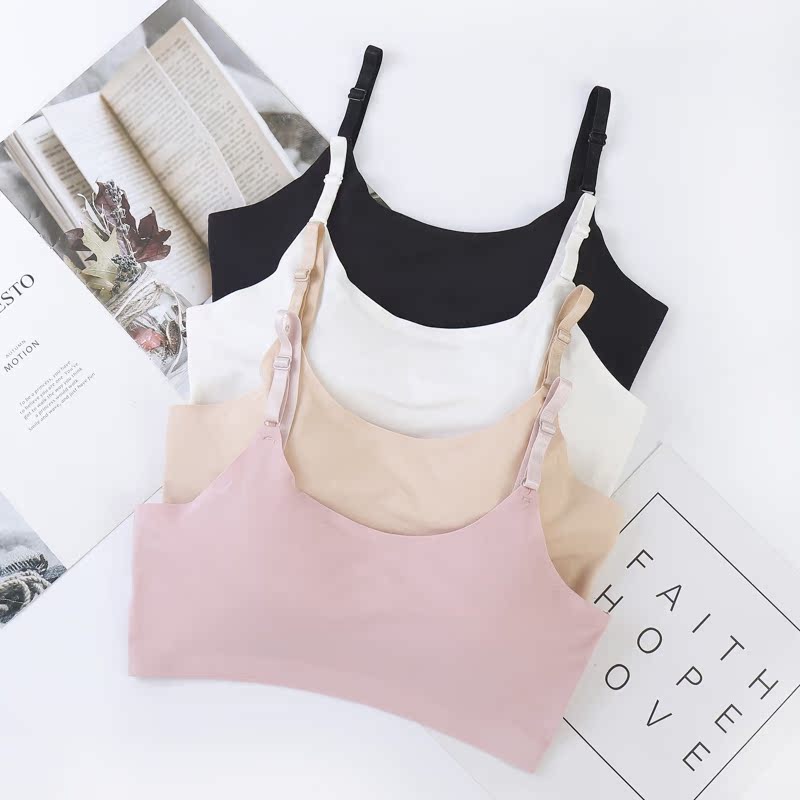 Pure Cotton Unmarks Underwear Schoolgirl High School Girl Thin Smear Without Steel Ring Bra Harness Vest Beauty Back Anti Walk Light