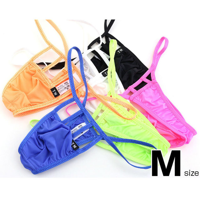 TM New Men's Ice Silk Low Waist Thong Sexy Men's Underwear Personality Big Bag Gay Sexy Underwear