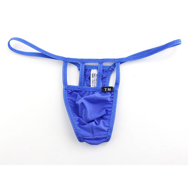 Tm New Men's Ice Silk Low-Waisted Thong Sexy Men's Underwear Personalized Large Pouch Gay Sexy Underwear
