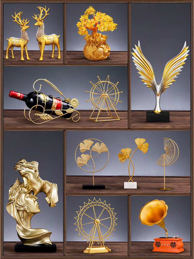 Nordic living room small ornaments model decorations Home wine cabinet wine rack Craft gift decoration Supermarket shop Mei Chen props