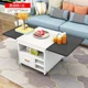 Новый 120*60*54 Белый+Черный складной кофейный столик с черным орехом