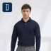 David Hill 2018 mùa thu mới áo sơ mi polo dài tay nam doanh nhân nam áo thun cotton dài tay áo phông nam có cổ Polo