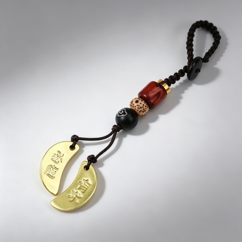 High-End Trendy Cultural and Creative Mini Holy Grail Pendant Office Fun Stress-Relief Keychain Exquisite Yin-Yang Hexagram Cup