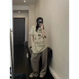 Летняя хлопковая футболка для влюбленных, премиум класс, свободный крой, короткий рукав