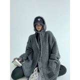 Зимняя толстовка с капюшоном, свитер, куртка, кардиган для влюбленных, изысканный стиль, увеличенная толщина, свободный крой