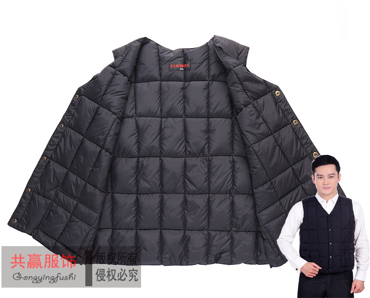 Đàn ông trung niên và người cao tuổi giữ ấm áo vest cotton nam trung niên áo vest nam mùa thu và mùa đông mặc vest vest nam cao tuổi áo ghi lê nhiều túi