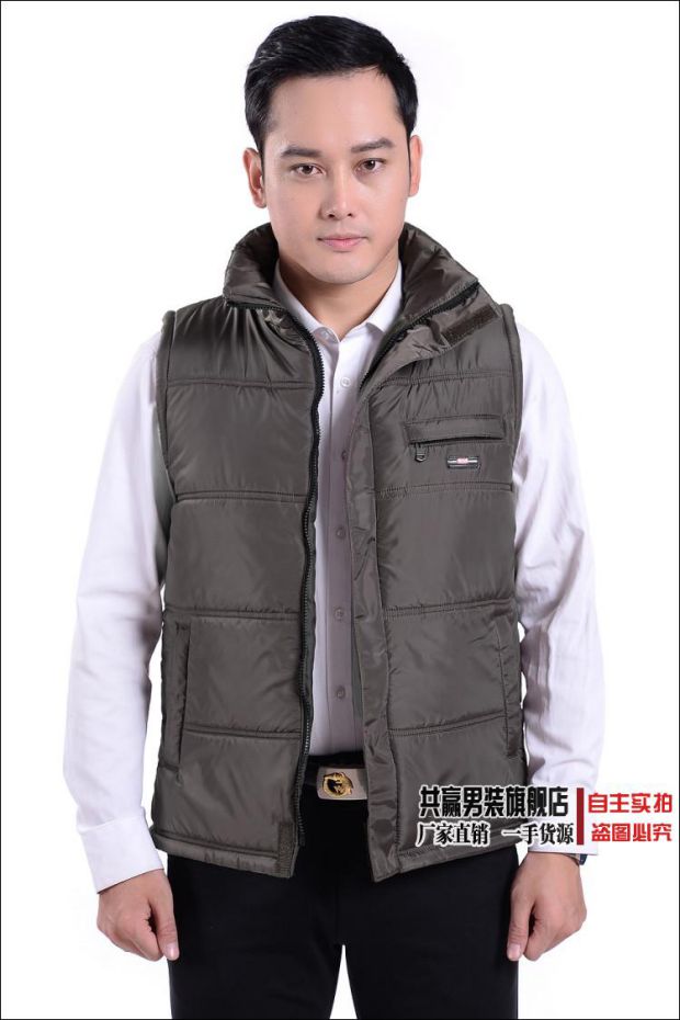Áo vest nam trung niên cotton vai cha vest nam mùa thu và mùa đông cỡ lớn áo vest nam trung niên vest ấm áo ba lổ
