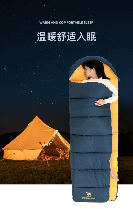 giá túi ngủ Túi ngủ ngoài trời Camel dành cho người lớn du lịch cắm trại mùa thu đông ấm áp dày chống lạnh dành cho người lớn xuống thiết bị cotton túi ngủ mùa đông cho bé 2 tuổi túi ngủ phượt