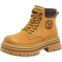 Camel Outdoor Shoes Martin Boots Womens Shoes 2024 Autumn and Winter New Work Boots Outdoor Hiking Shoes Unbreakable Rhubarb Boots
