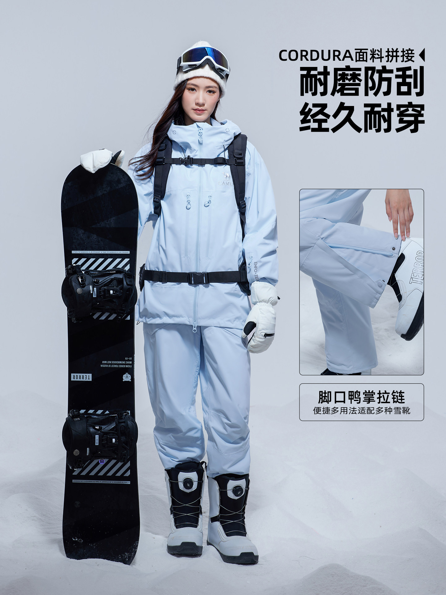 Camel Outdoor Snowboard Pants for Men and Women 2025 Winter Windproof Waterproof Loose Padded Warm Snow Pants